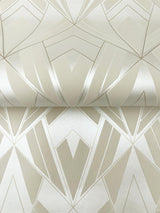 A-Street Prints Allenby Pearl Flocked Wallpaper