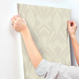 A-Street Prints Allenby Pearl Flocked Wallpaper