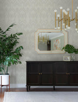 A-Street Prints Allenby Pearl Flocked Wallpaper