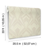 A-Street Prints Allenby Pearl Flocked Wallpaper