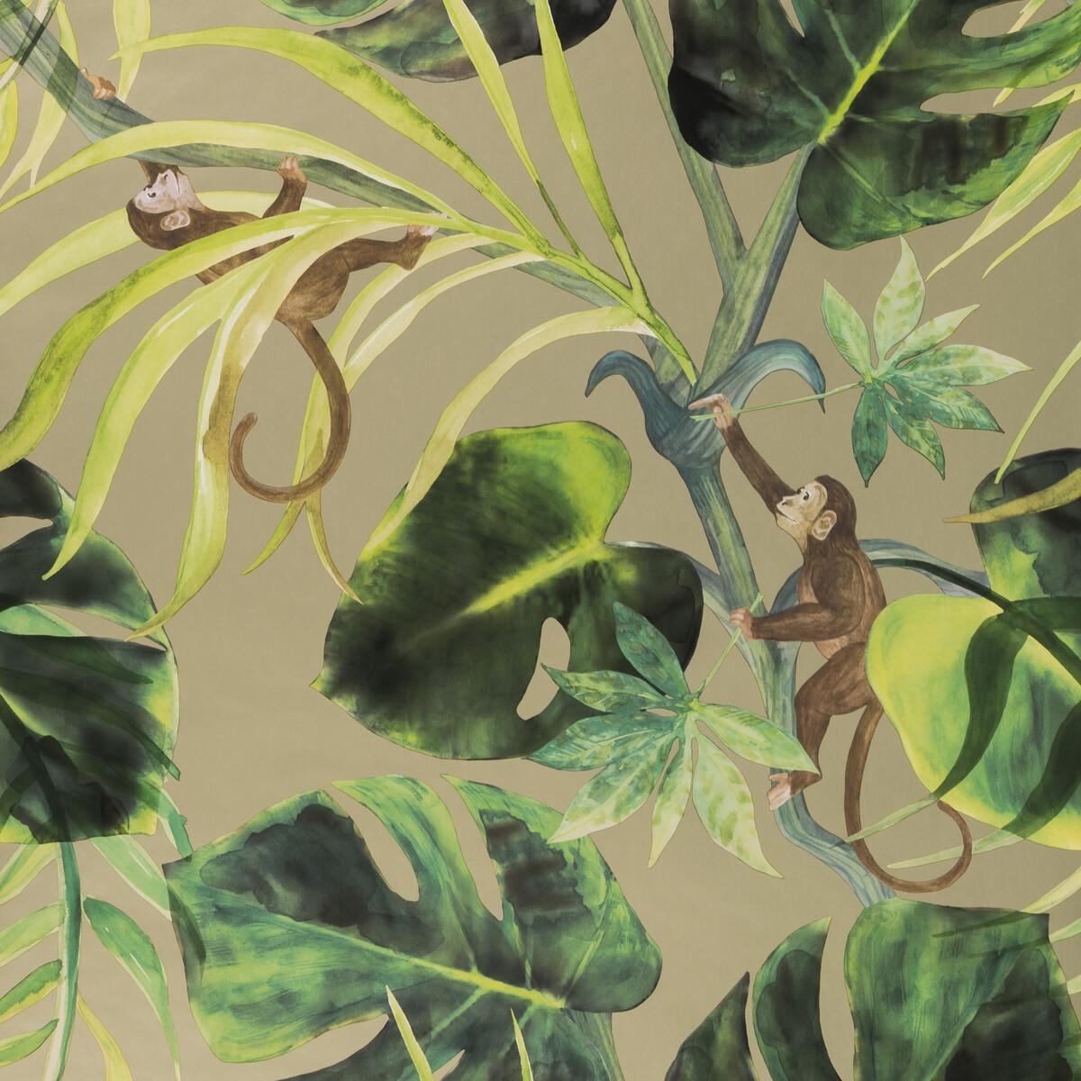 Clarke & Clarke MONKEY BUSINESS GILVER Wallpaper