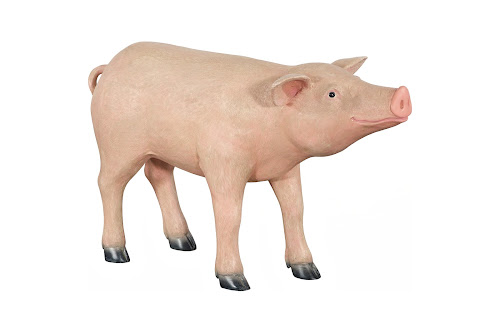 Phillips Collection Pig Sculpture Standing Gel Coat Accent