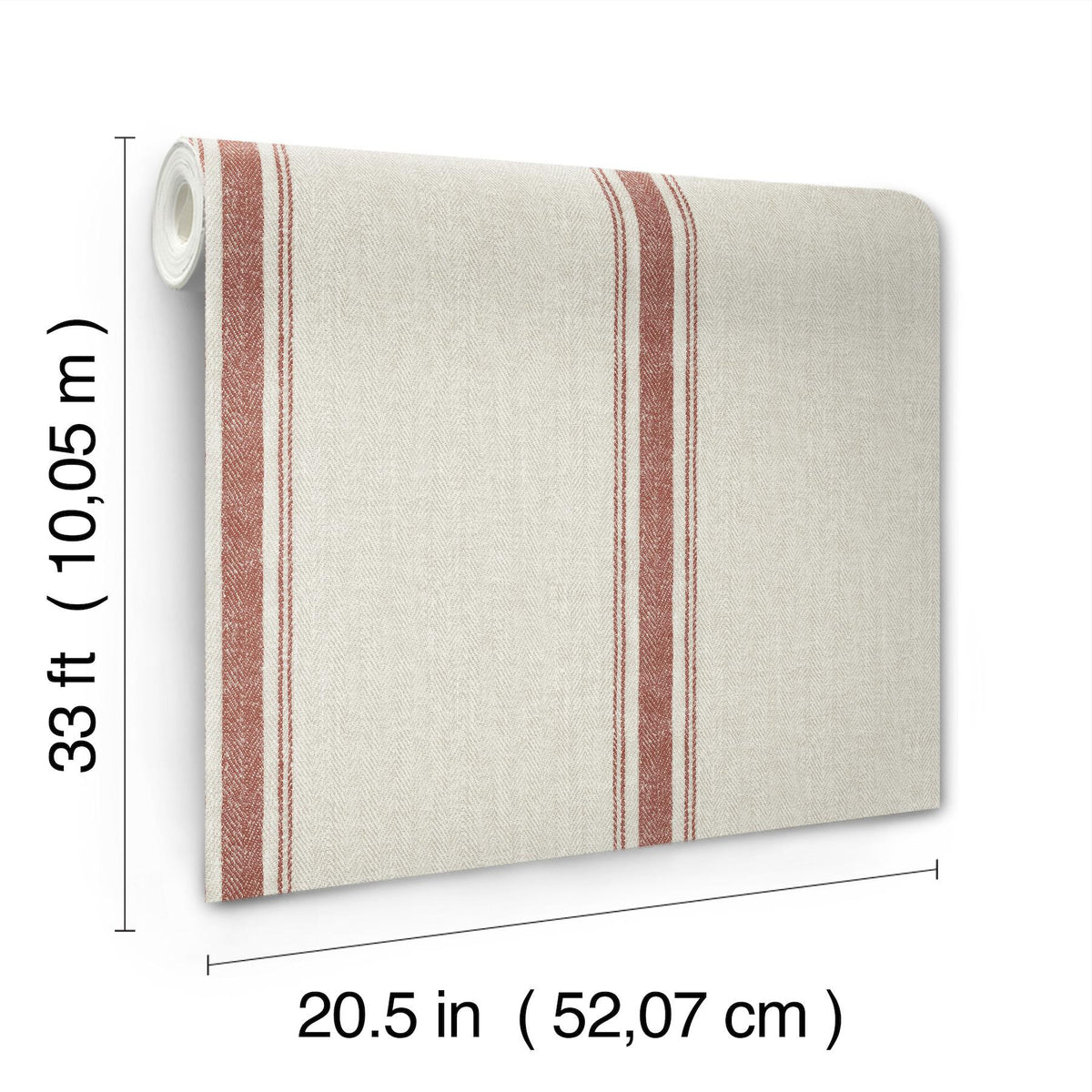 York Linette Red Fabric Stripe Wallpaper