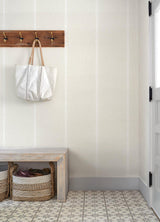 York Linette Cream Fabric Stripe Wallpaper
