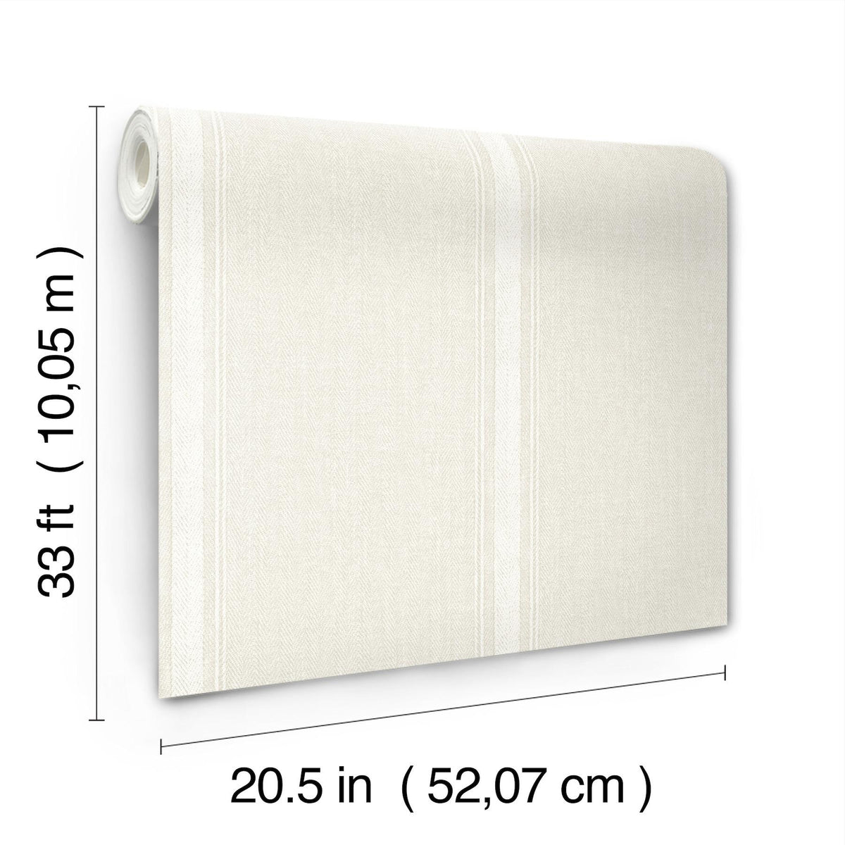 York Linette Cream Fabric Stripe Wallpaper