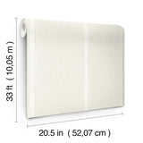 York Linette Cream Fabric Stripe Wallpaper