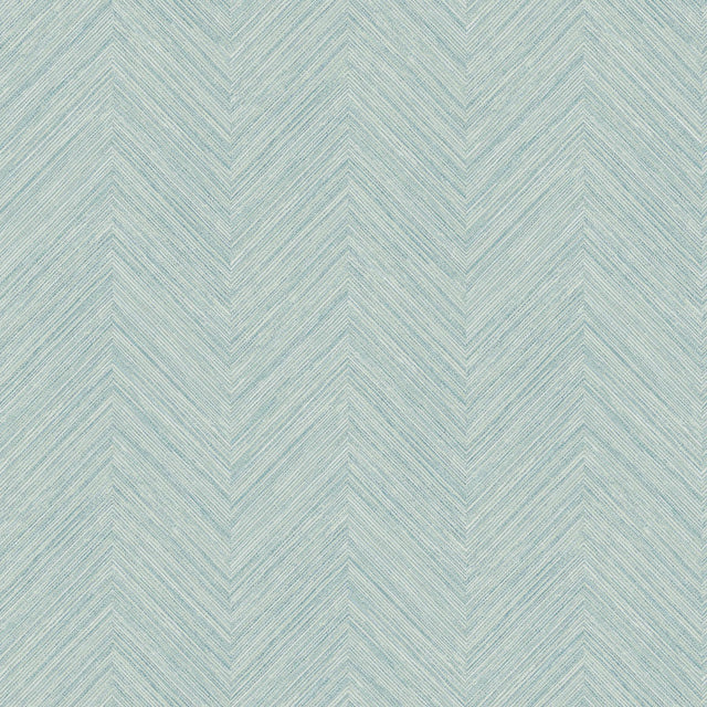 York Caladesi Aqua Linen Chevron Wallpaper