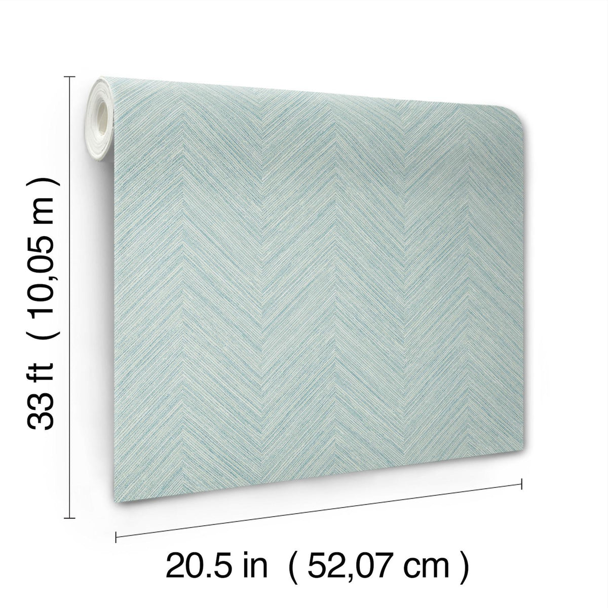 York Caladesi Aqua Linen Chevron Wallpaper