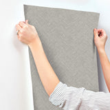 York Caladesi Dark Grey Linen Chevron Wallpaper