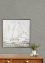 York Caladesi Dark Grey Linen Chevron Wallpaper