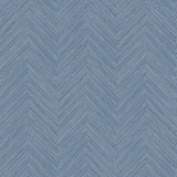 York Caladesi Blue Linen Chevron Wallpaper