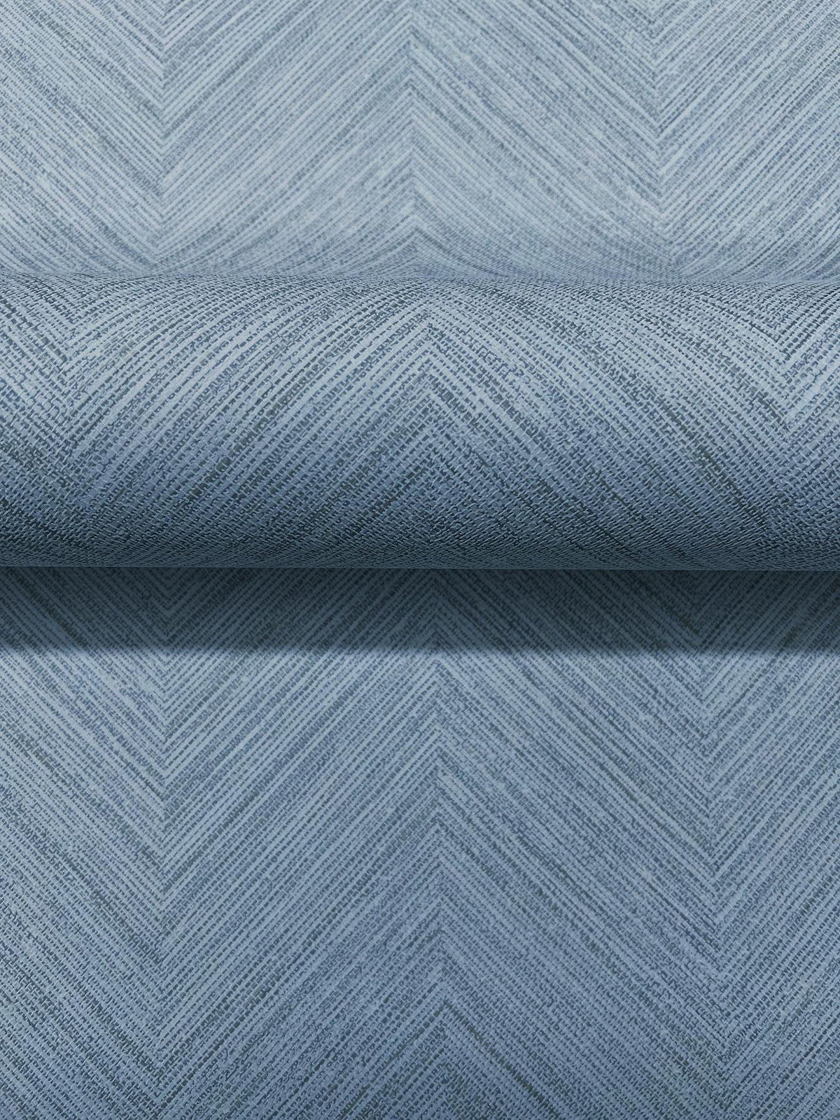York Caladesi Blue Linen Chevron Wallpaper