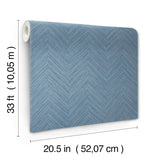 York Caladesi Blue Linen Chevron Wallpaper
