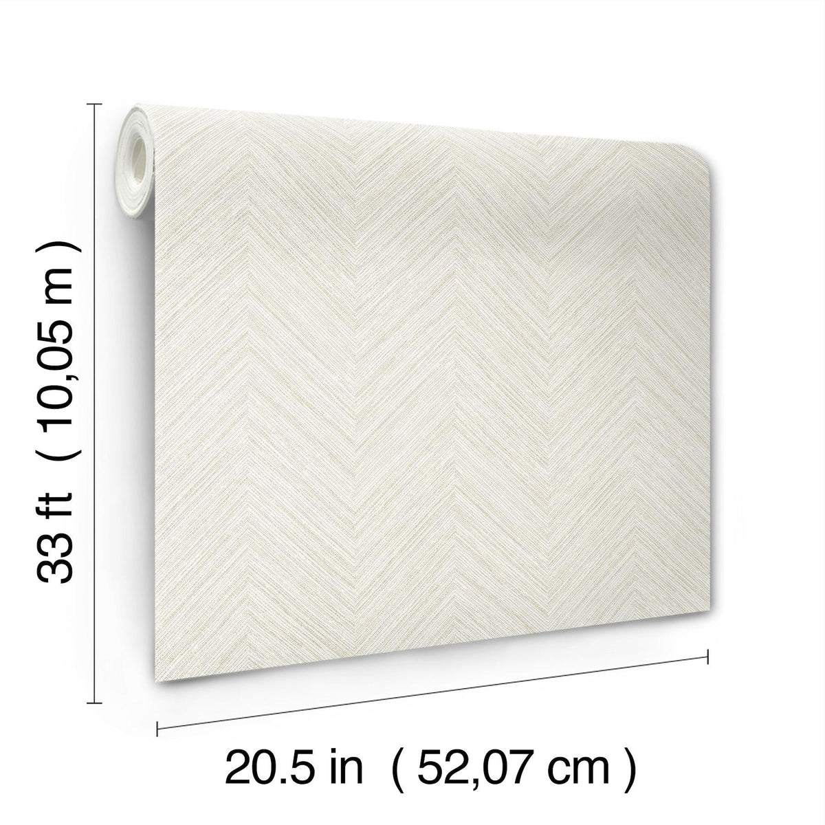 York Caladesi Light Grey Linen Chevron Wallpaper