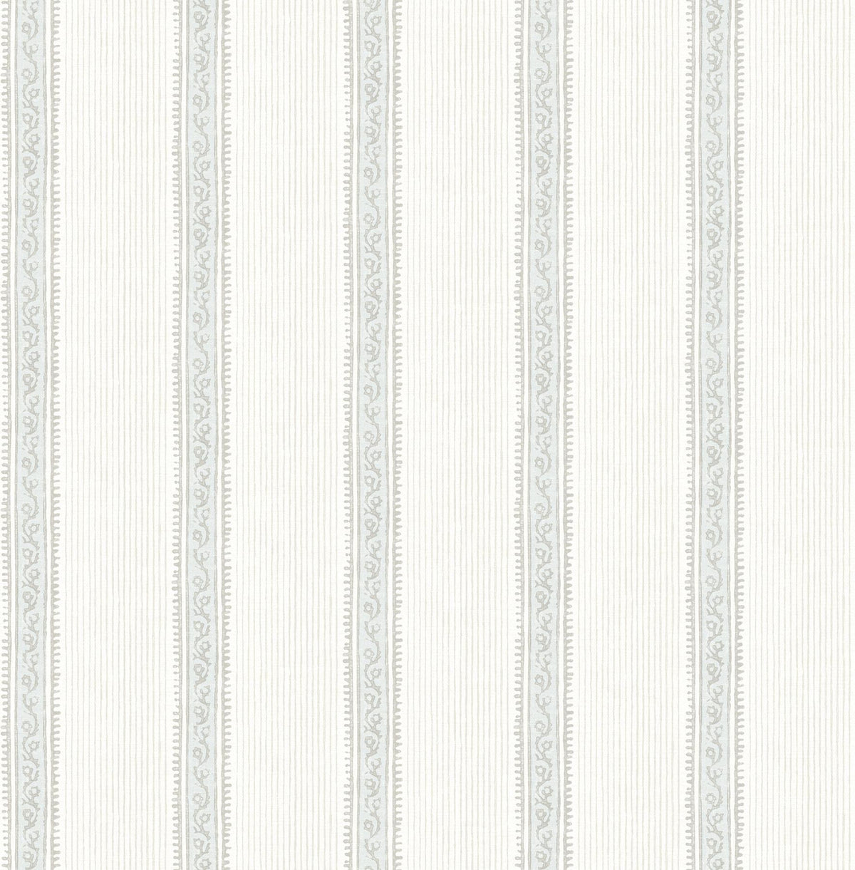York Mandevilla Light Blue Vine Stripe Wallpaper