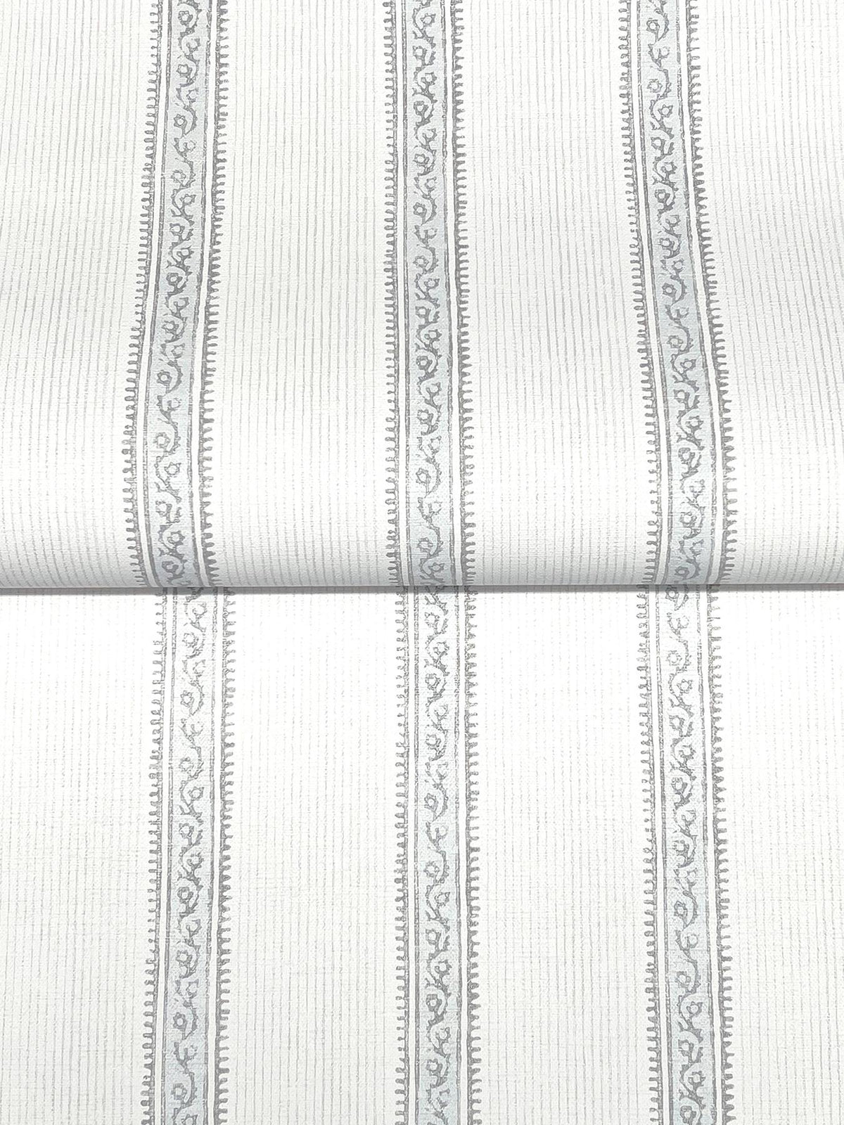 York Mandevilla Light Blue Vine Stripe Wallpaper
