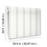 York Mandevilla Light Blue Vine Stripe Wallpaper