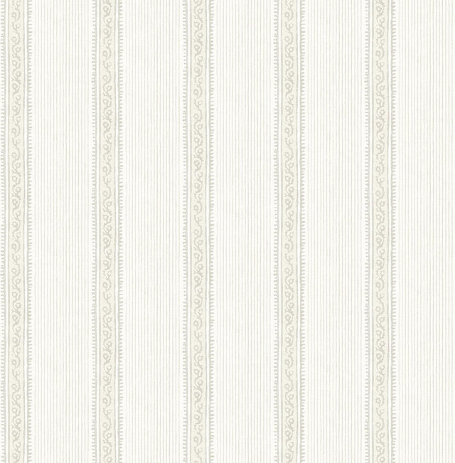 York Mandevilla Beige Vine Stripe Wallpaper