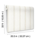York Mandevilla Beige Vine Stripe Wallpaper