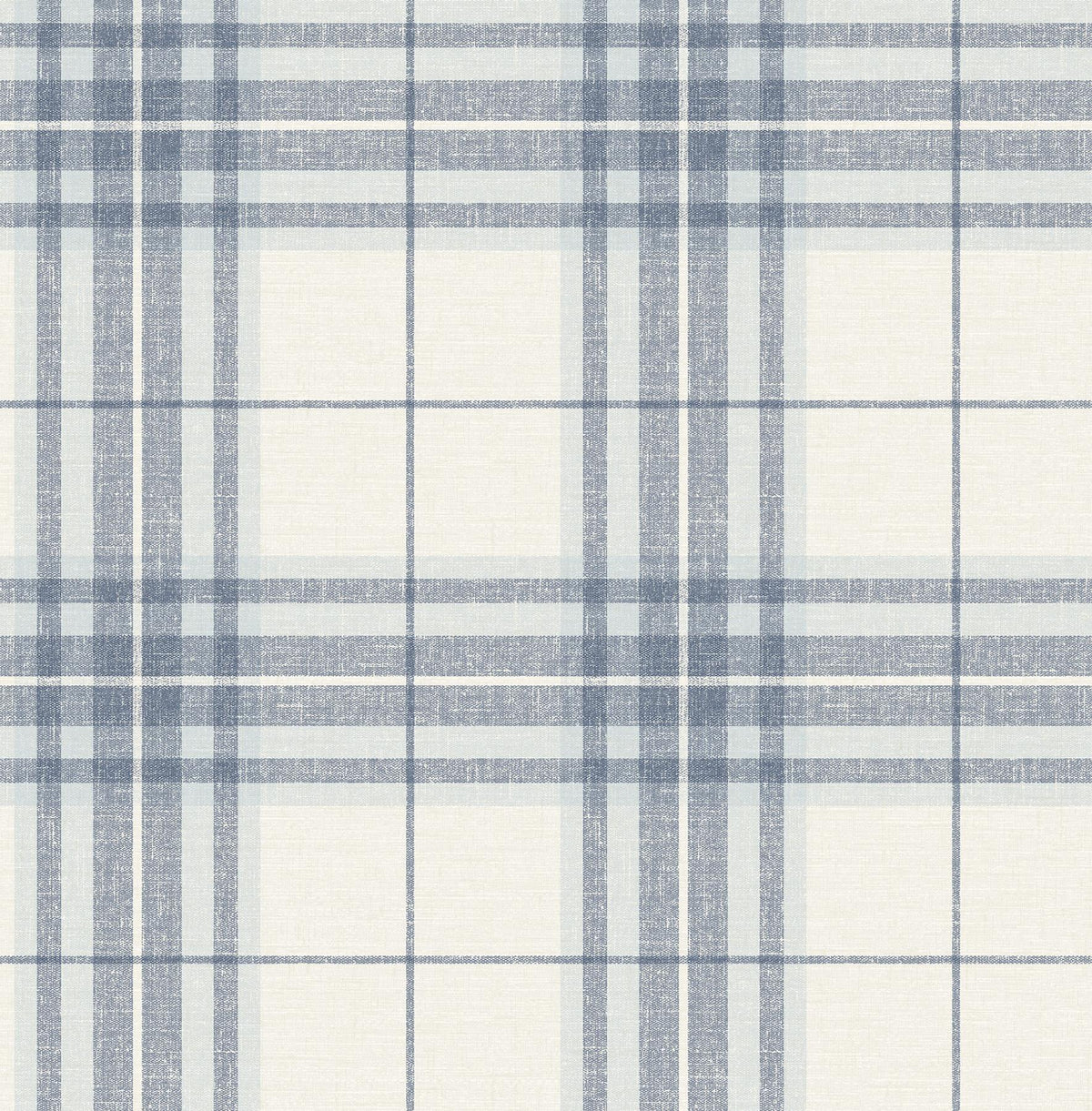 York Cabin Check Blue Plaid Wallpaper
