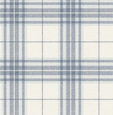 York Cabin Check Blue Plaid Wallpaper