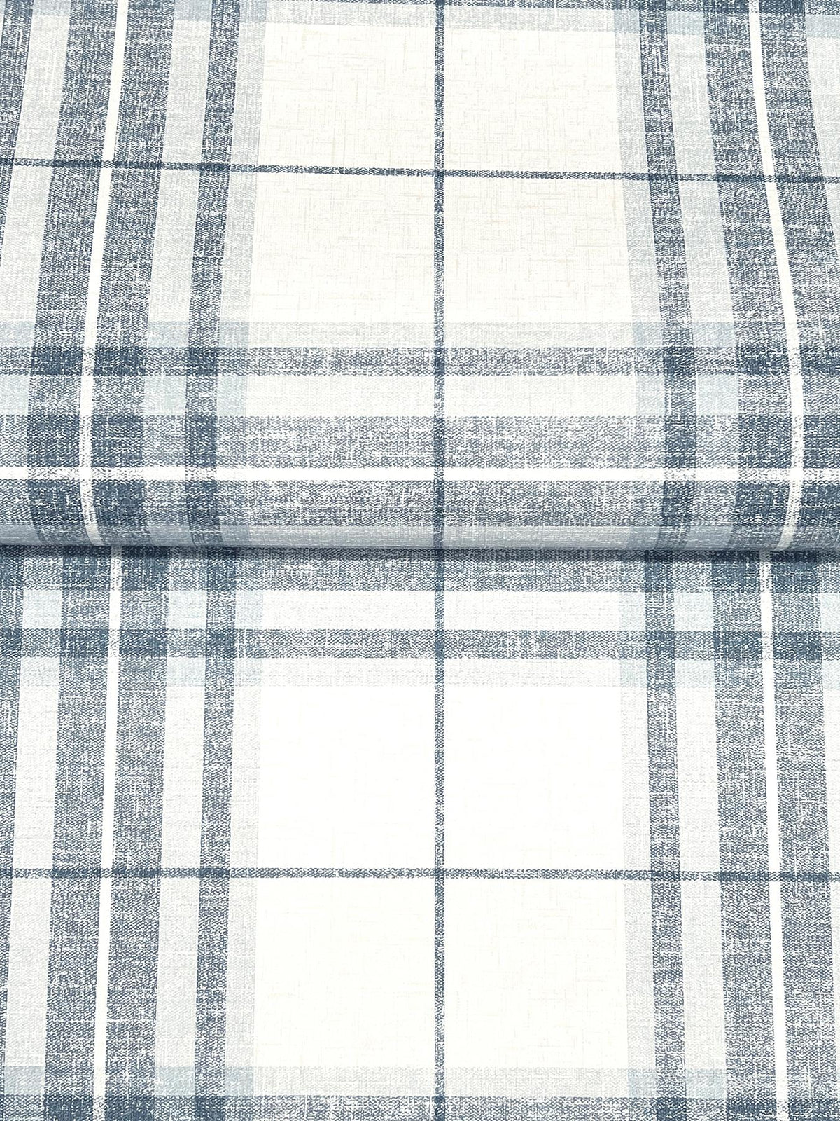 York Cabin Check Blue Plaid Wallpaper