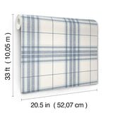 York Cabin Check Blue Plaid Wallpaper