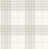 York Cabin Check Grey Plaid Wallpaper