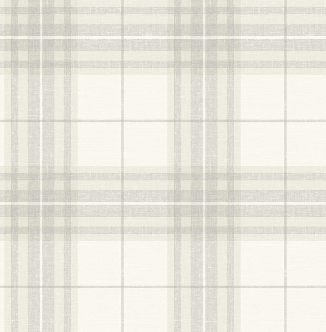 York Cabin Check Grey Plaid Wallpaper