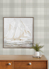 York Cabin Check Grey Plaid Wallpaper