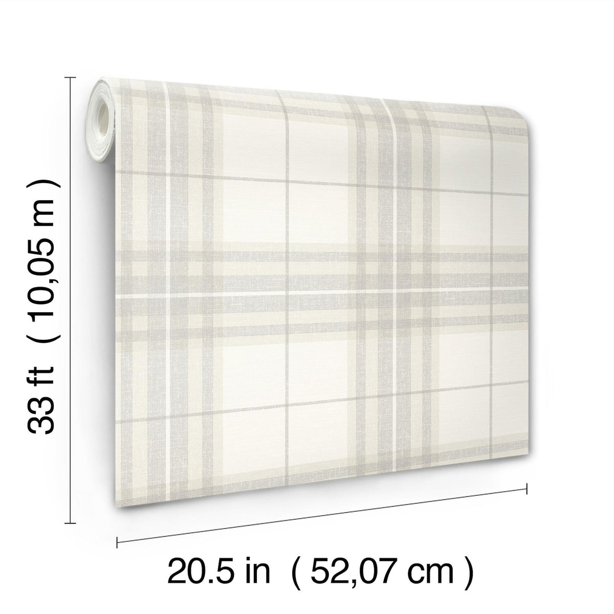 York Cabin Check Grey Plaid Wallpaper