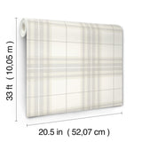 York Cabin Check Grey Plaid Wallpaper