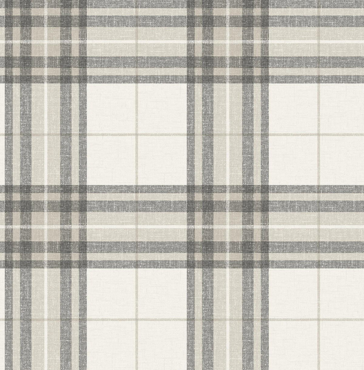 York Cabin Check Charcoal Plaid Wallpaper