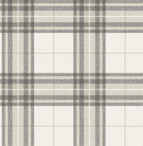 York Cabin Check Charcoal Plaid Wallpaper