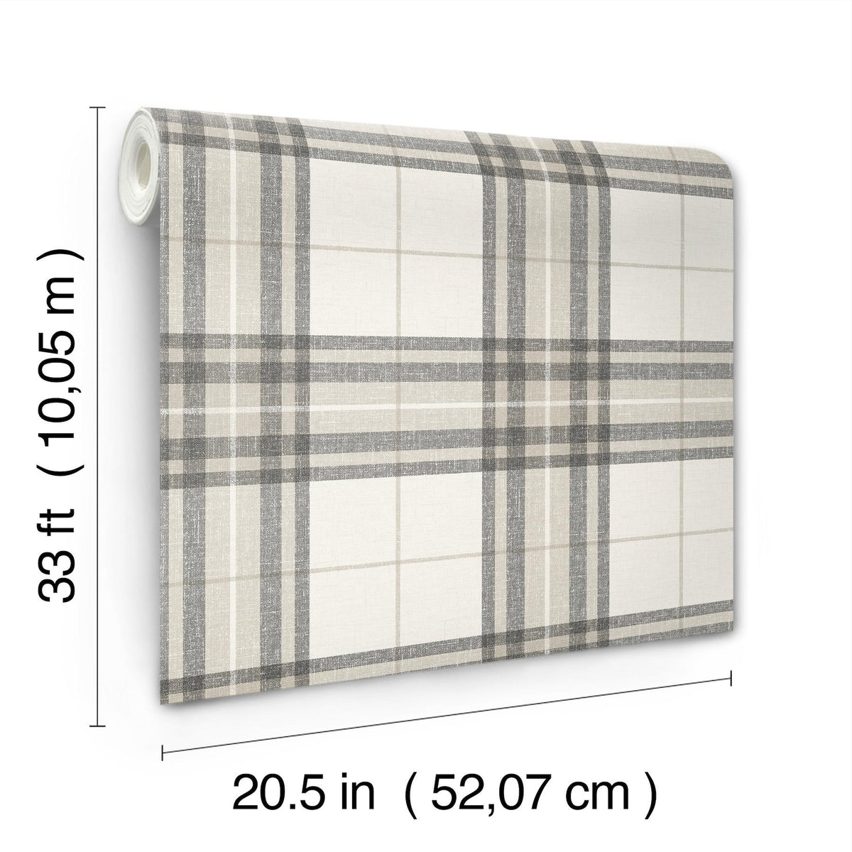 York Cabin Check Charcoal Plaid Wallpaper