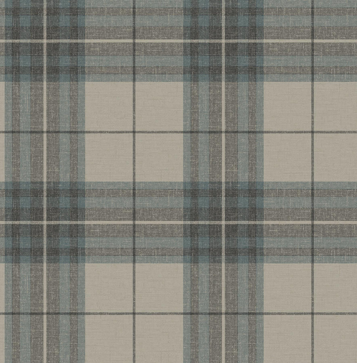 York Cabin Check Teal Plaid Wallpaper