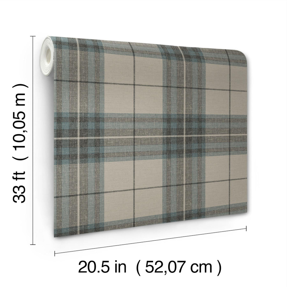 York Cabin Check Teal Plaid Wallpaper
