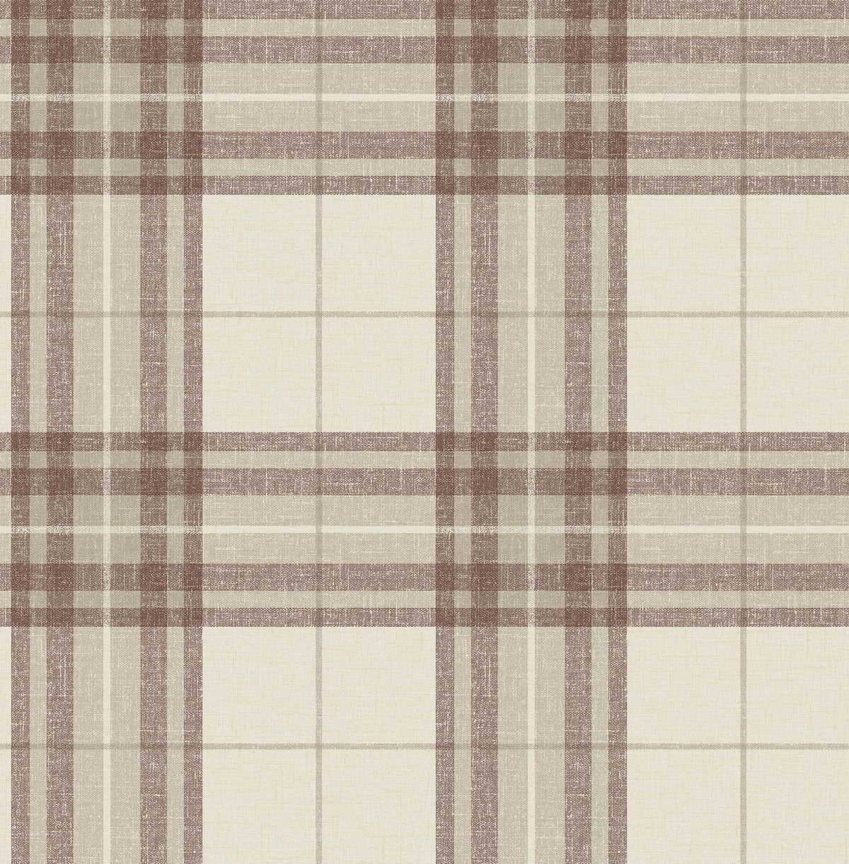 York Cabin Check Rust Plaid Wallpaper