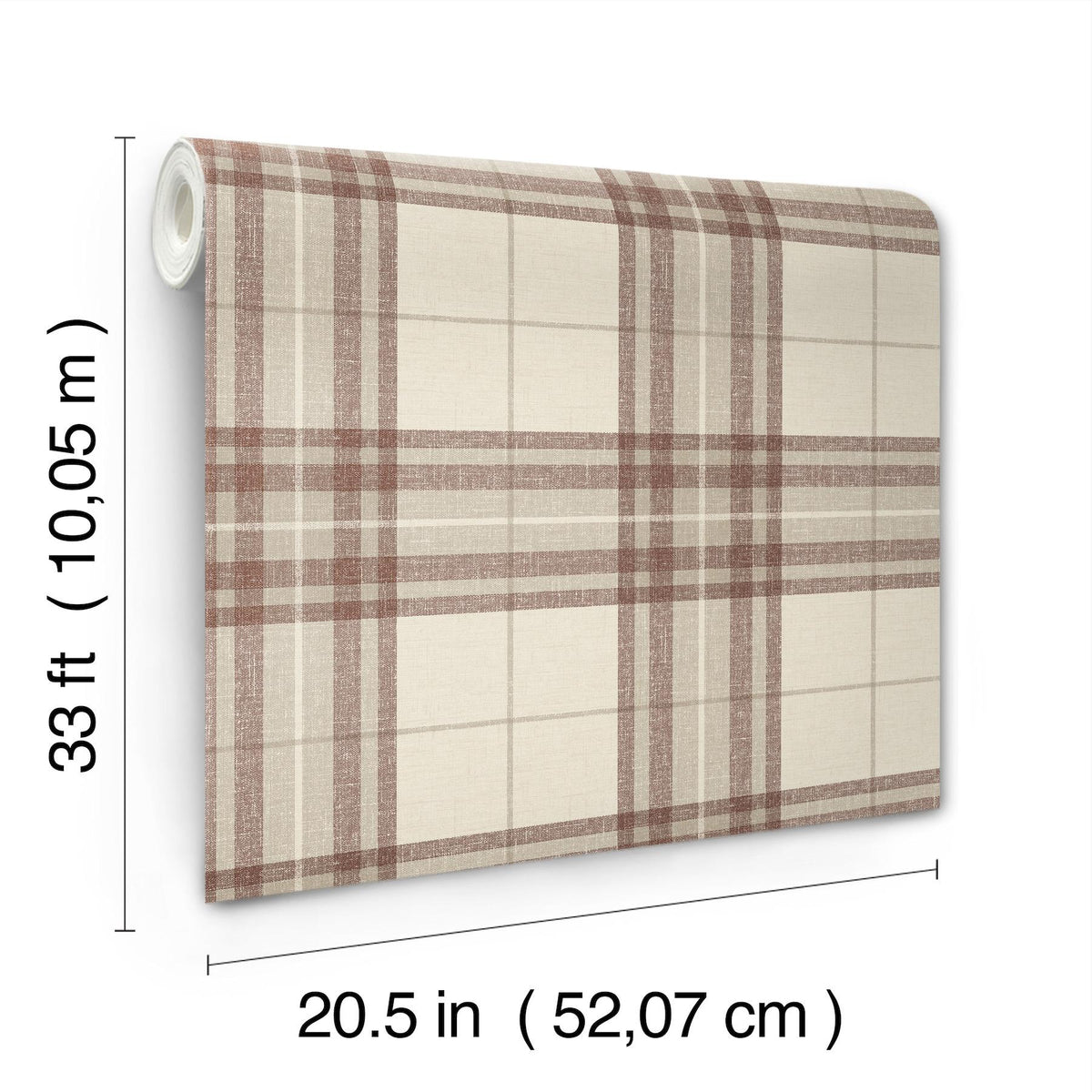 York Cabin Check Rust Plaid Wallpaper