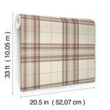York Cabin Check Rust Plaid Wallpaper