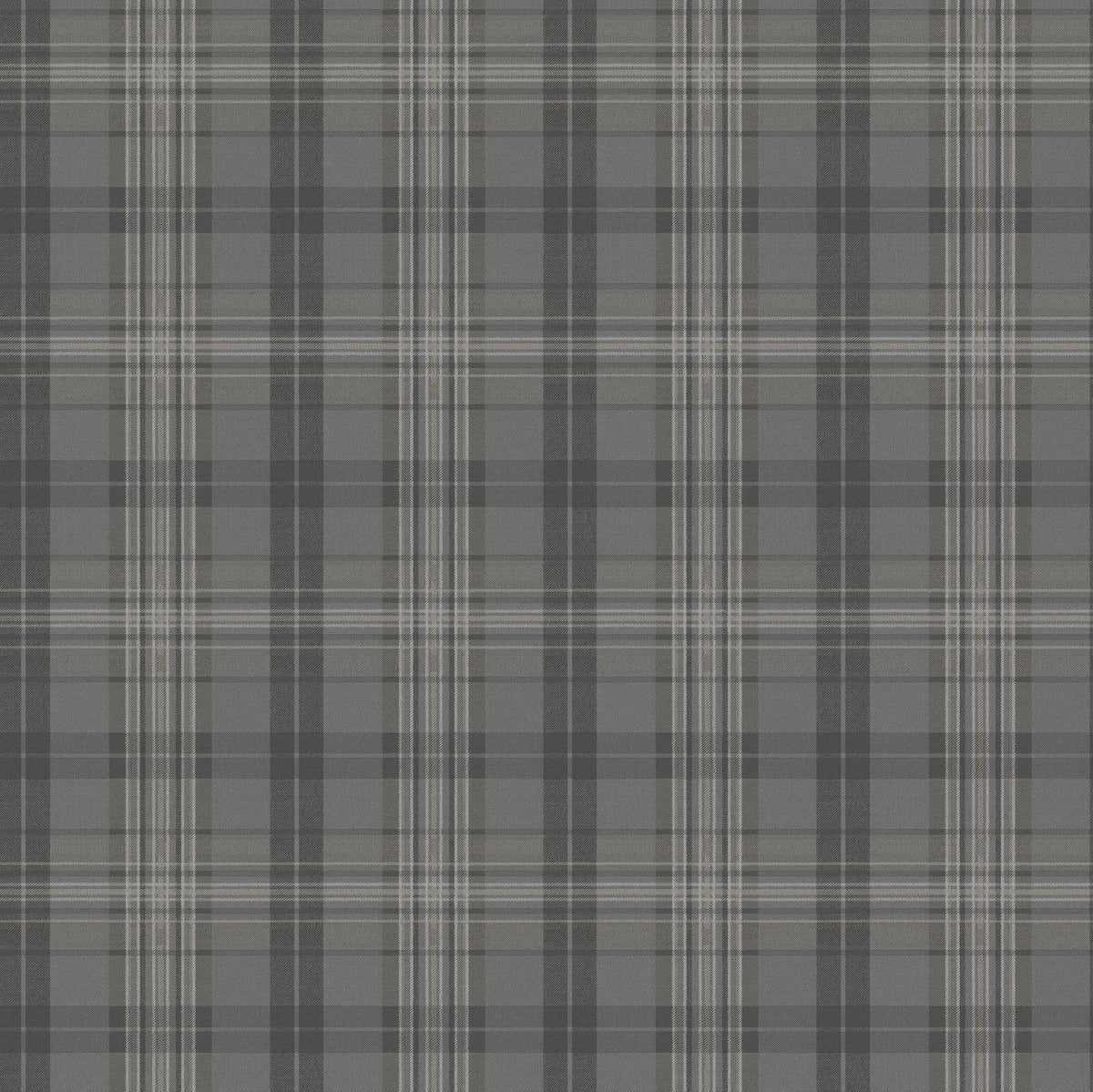 York Austin Charcoal Plaid Wallpaper
