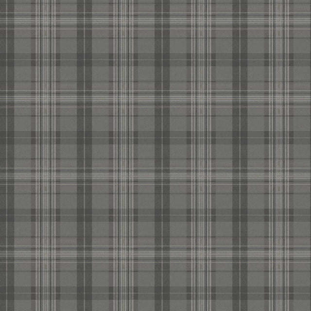 York Austin Charcoal Plaid Wallpaper