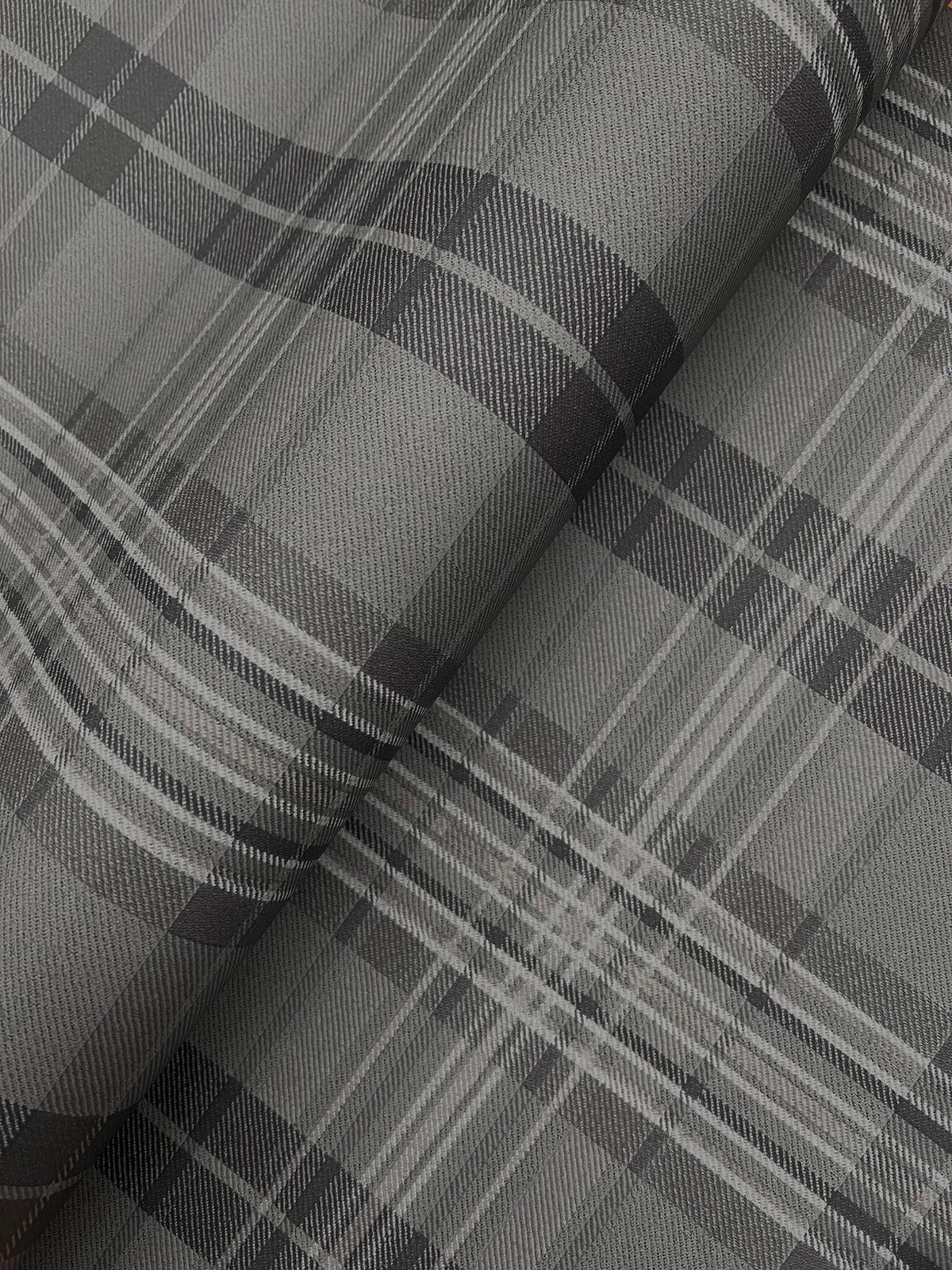 York Austin Charcoal Plaid Wallpaper