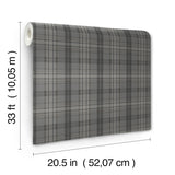 York Austin Charcoal Plaid Wallpaper