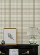 York Austin Beige Plaid Wallpaper