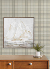 York Austin Beige Plaid Wallpaper