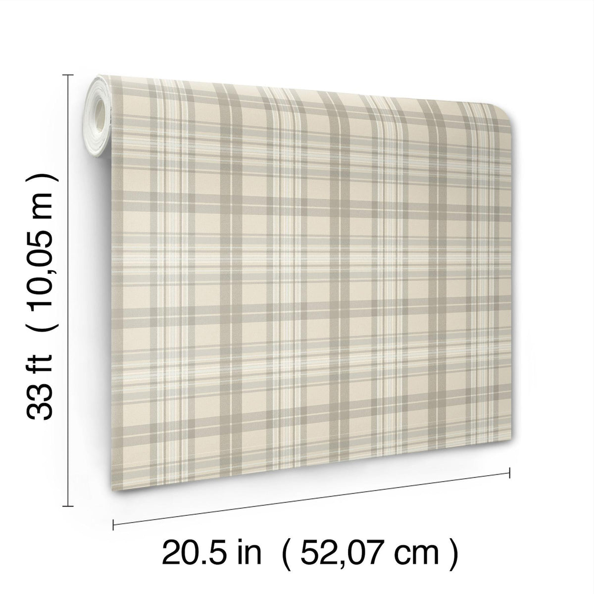 York Austin Beige Plaid Wallpaper