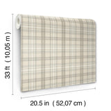 York Austin Beige Plaid Wallpaper