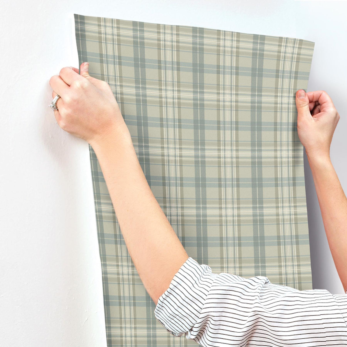 York Austin Sage Plaid Wallpaper