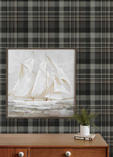 York Dutton Plaid Charcoal Flannel Wallpaper